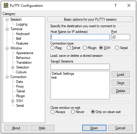Как подключиться к SSH при помощи PuTTY?