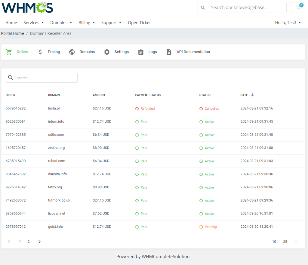 Реселлинг доменов через WHMCS или Blesta